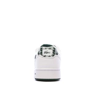 Weiße/khakifarbene Lacoste Court Sneakers für Jungen Ansicht 0