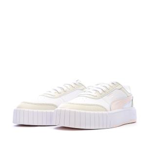 Baskets Blanc/Rose/Ecru Femme Puma Carina Mia vue 0