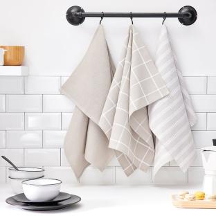 Lote de 3 paños de cocina estampados en color topo de Today Towels ver 0