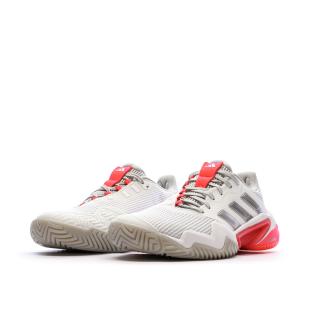 Chaussures de tennis Blanches/Roses Femme Adidas Barricade vue 0