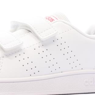 Baskets Blanc/Rose Bébé/Fille Adidas Advantage Cf vue 0