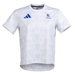 Adidas Offizielle Französische Nationalmannschaft Handball Trainingstrikot Weiß Damen Ansicht 0