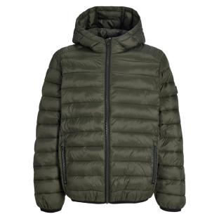 Doudoune légère à capuche junior kaki Jack & Jones Light Puffer vue 0