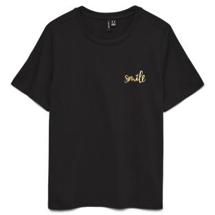 T-shirt Noir Femme Vero Moda Folina vue 0