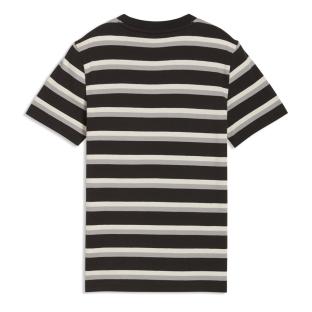 Puma Ess Elevated Striped Boys’ T-shirt – Black/Grey/Beige Photo of the Espace des Marques %store% store - view of %key%