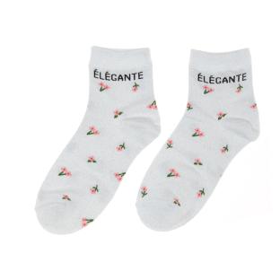Chaussettes Grise à Fleurs Femme Stella Green Elégante vue 0
