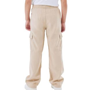 Pantalón de lona de sarga ancha beige para niña de Name it ver 0