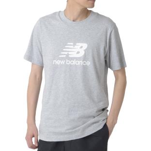 T-shirt Gris Homme New Balance Stacked Logo vue 0