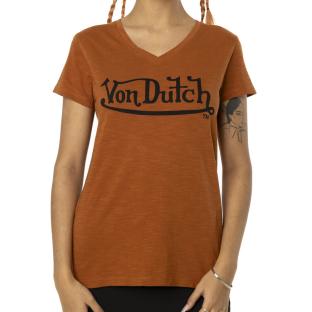Camiseta de mujer naranja Von Dutch Slub ver 0