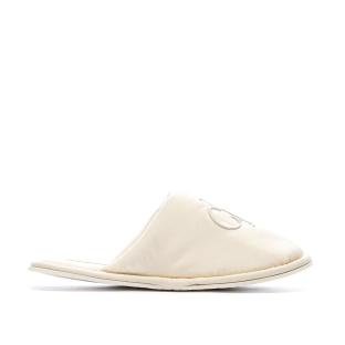 Calvin Klein Jeans Slipper Satin Moire White Women's Slippers Photo of the Espace des Marques %store% store - view of %key%