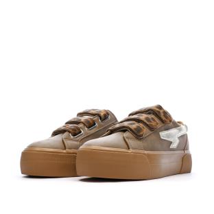 Baskets Beige Kaporal Clovia Leopard vue 0