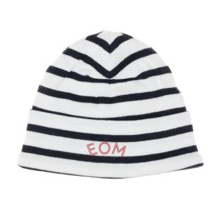 Gorro bebé niño rayas blanco/marino Elle est ou la mer Mousqua ver 0