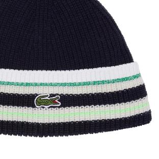 Bonnet Marine/Blanc/Vert Homme Lacoste flour vue 0