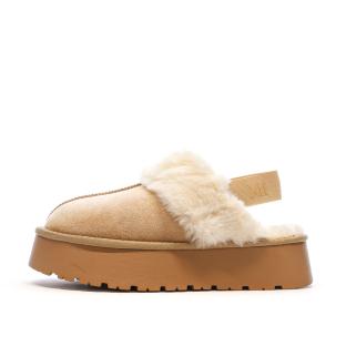 Sabots fourrés à élastique Beige Femme Xti Microfiber vue 0