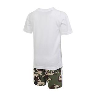 Conjunto de Camiseta Corta Adidas Blanco/Caqui, Niño ver 0