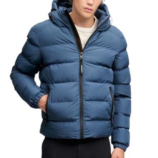 Doudoune bleu acier Homme Superdry Hooded Sports vue 0