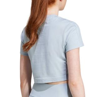 Blaues Adidas-T-Shirt für Damen Ansicht 0