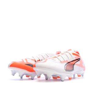 Chaussures de football Blanches/Oranges Homme Puma Ultra 5 Matchs vue 0