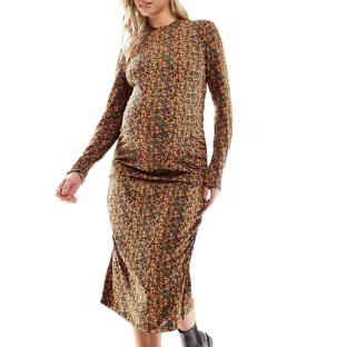 Kleid Orange/Schwarz Frau Mamalicious Laura Ansicht 0