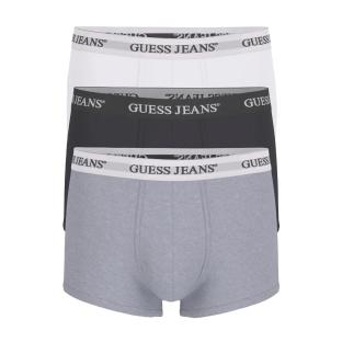 X3 Boxers Noir/Blanc/Gris Homme Guess Trunk vue 0