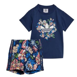 Conjunto de camiseta corta azul marino para niños de Adidas ver 0