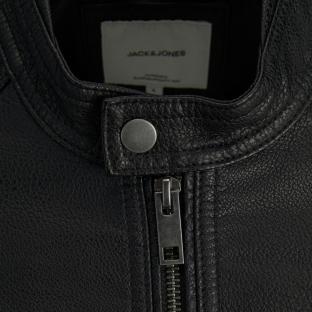 Jack &amp; Jones Tano Herren Lederimitatjacke Schwarz Ansicht 0