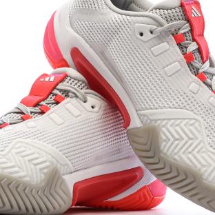 Chaussures de tennis Blanches/Roses Femme Adidas Barricade vue 0
