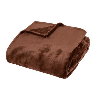 Plaid flanelle Marron Petrol Atmosphera 180x230 Cuddly vue 0