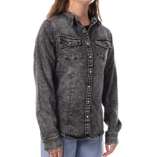 Monday Premium Bleach Women's Black Denim Shirt Photo of the Espace des Marques %store% store - view of %key%