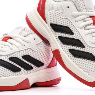 Chaussures de tennis Blanches/Rouges Garçon Adidas Courtflash vue 0