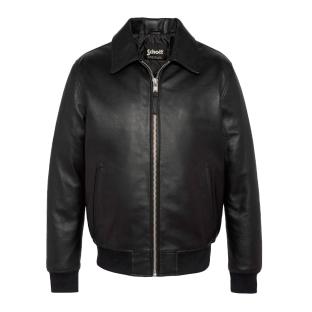 Blouson Cuir Noir Homme Schott LCDETROIT vue 0