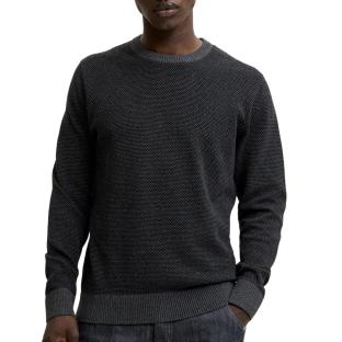 Jersey gris oscuro para hombre Jack & Jones Globe Knit ver 0