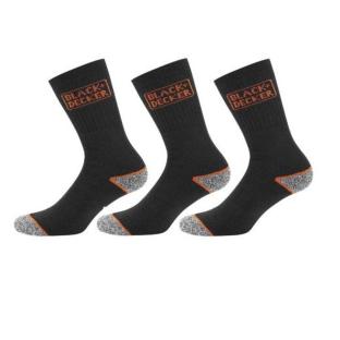 3 Paar schwarze/orangefarbene Herrensocken von Black & Deckers Plugin Ansicht 0