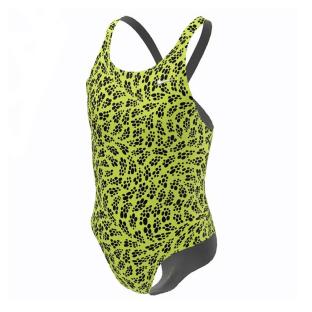 Nike Girl's Fastback einteilige Badehose Grün/Schwarz Ansicht 0
