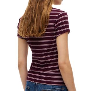 Tommy Hilfiger Women’s Slim-Fit Bordeaux/Pink T-shirt Photo of the Espace des Marques %store% store - view of %key%