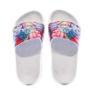 Claquettes Blanches à fleurs Fille Kappa Logo Sarty 2 vue 0