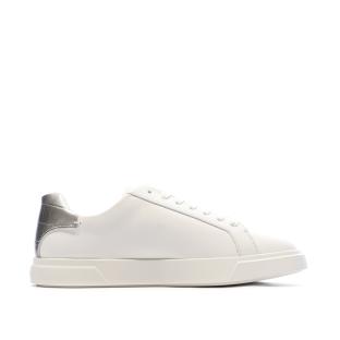 Calvin Klein Jeans Women’s White/Silver Lace-up Trainers Photo of the Espace des Marques %store% store - view of %key%
