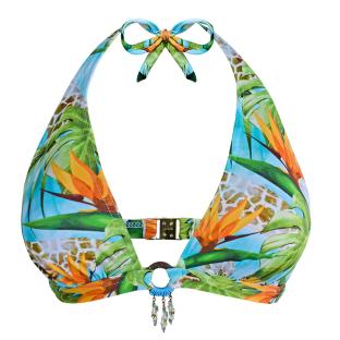 Top de bikini verde/azul para mujer, Garin de Sable, triangular, de espuma ver 0