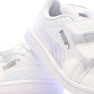 Baskets Blanches Fille Puma Smash 3.0 Holo vue 0
