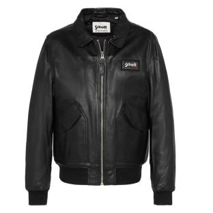 Blouson Cuir Noir Homme Schott LCJET vue 0