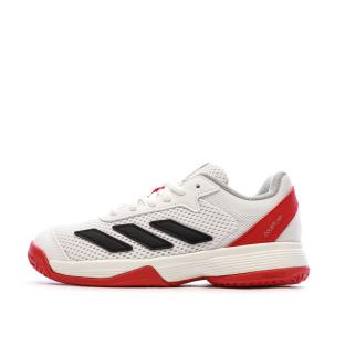 Chaussures de tennis Blanches/Rouges Garçon Adidas Courtflash vue 0