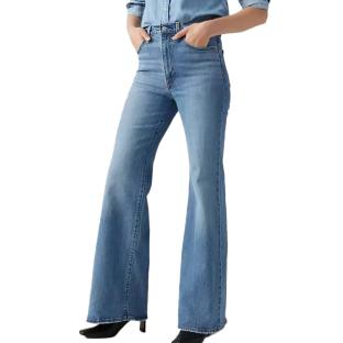 Jean Bleu Femme Levi's Ribcage Bells Med vue 0