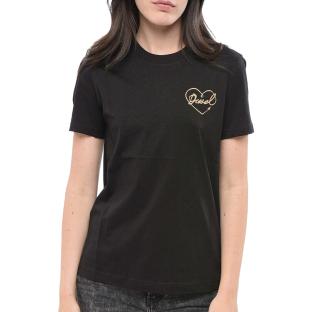 T-Shirt Noir Femme Diesel T-reg 53-d Maglietta vue 0