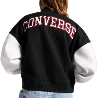 Schwarze Jacke Frau Converse Retro Ansicht 0