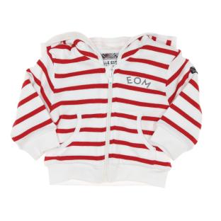 EOM Bananova Sudadera con cremallera a rayas roja/blanca, niño ver 0
