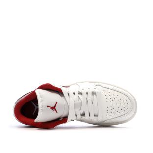 Baskets Blanc/Rouge Femme Nike Air Jordan 1 Low vue 0