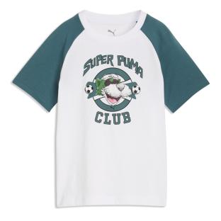 Weiß/Blaues Puma Super Graphic T-Shirt für Jungen Ansicht 0