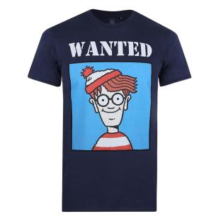 Men’s Navy Blue T-Shirt: Where’s Wally? Wanted Photo of the Espace des Marques %store% store - view of %key%