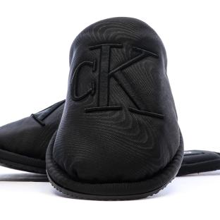Women's Black Slippers Calvin Klein Jeans Slipper Satin Moire Photo of the Espace des Marques %store% store - view of %key%