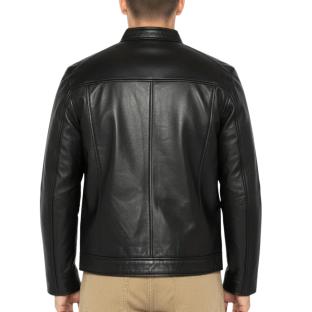Blouson en Cuir Noir Homme Schott Memphis vue 0